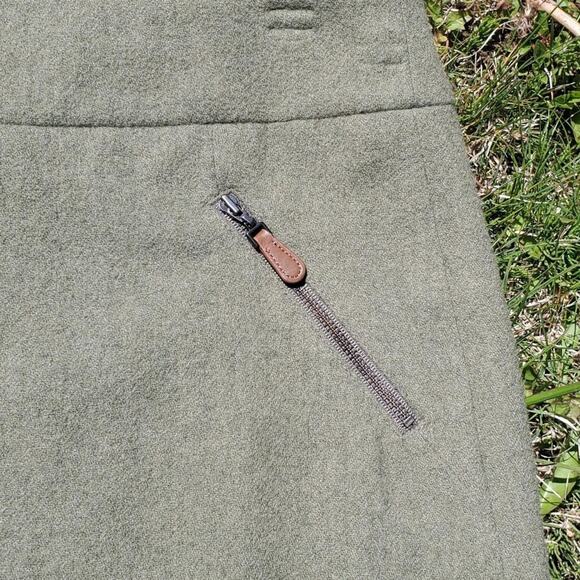 Talbot's Wool Mini Olive Skirt Preppy Dark Academia Twee Workwear Career - Picture 3 of 3